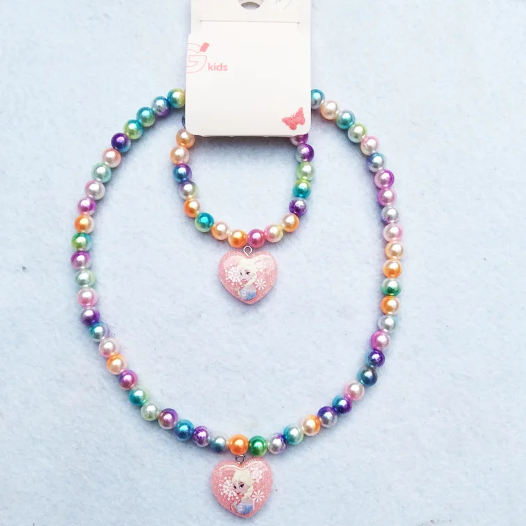 Детское ожерелье из мультфильма Принцесса Диснея браслеты Холодное сердце Эльзы