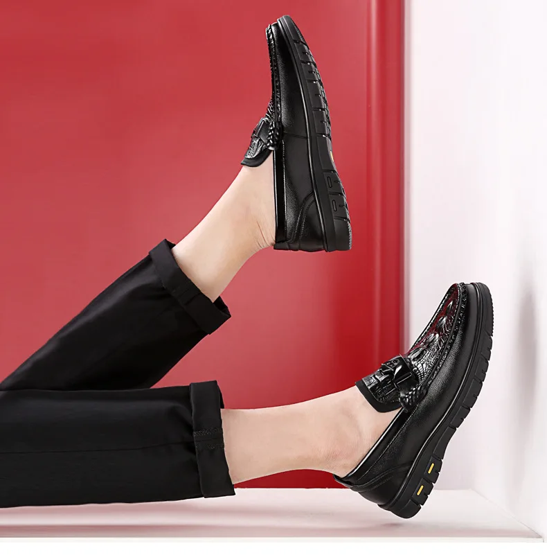 2020 новые мужские официальные Туфли с круглым носком на плоской подошве Свадебные