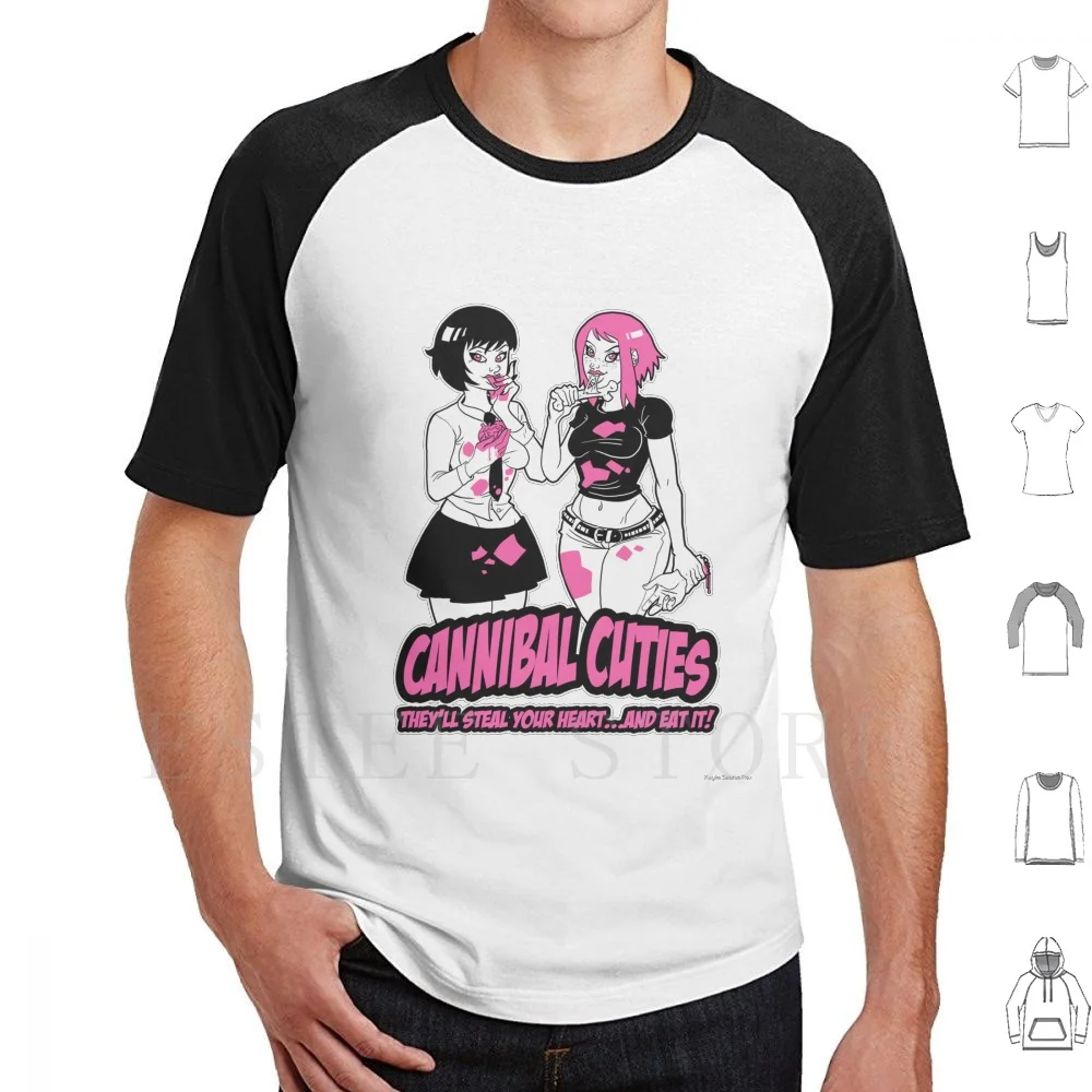 

Cannibal Cuties T Shirt Cotton Men DIY Print Girlie Cutie Unisex Cannibal Girls Pink Zombie Sexy Cute Heart Horror Humor