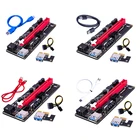 PCI-E pcie Riser VER009S Expressv USB 3,0 кабель 1X 4x 8x 16x удлинитель Райзер GPU двойная 6-контактная карта адаптера SATA 15pin BTC Майнер