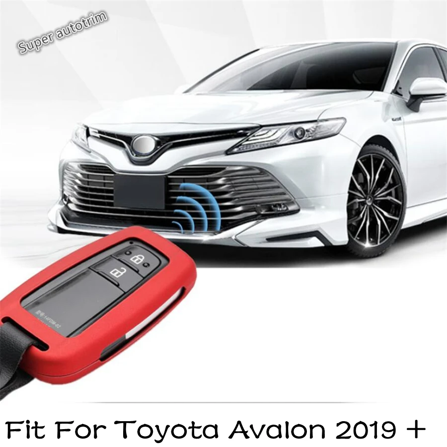 

Key Case Chains Decoration Cover Trim Fit For Toyota Avalon 2019 - 2022 Camry 2018 2019 2020 Interior Red Carbon Fiber ABS