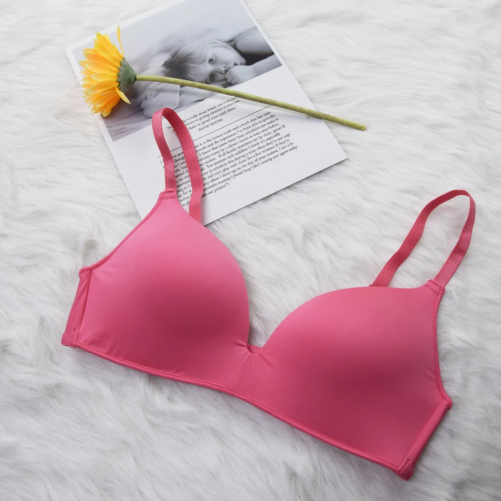 Red shrimp Женские бюстгальтеры без косточек Brassiere, сексуальные, бесшовные, с глубоким вырезом и удобной посадкой - Цвет: Red shrimp