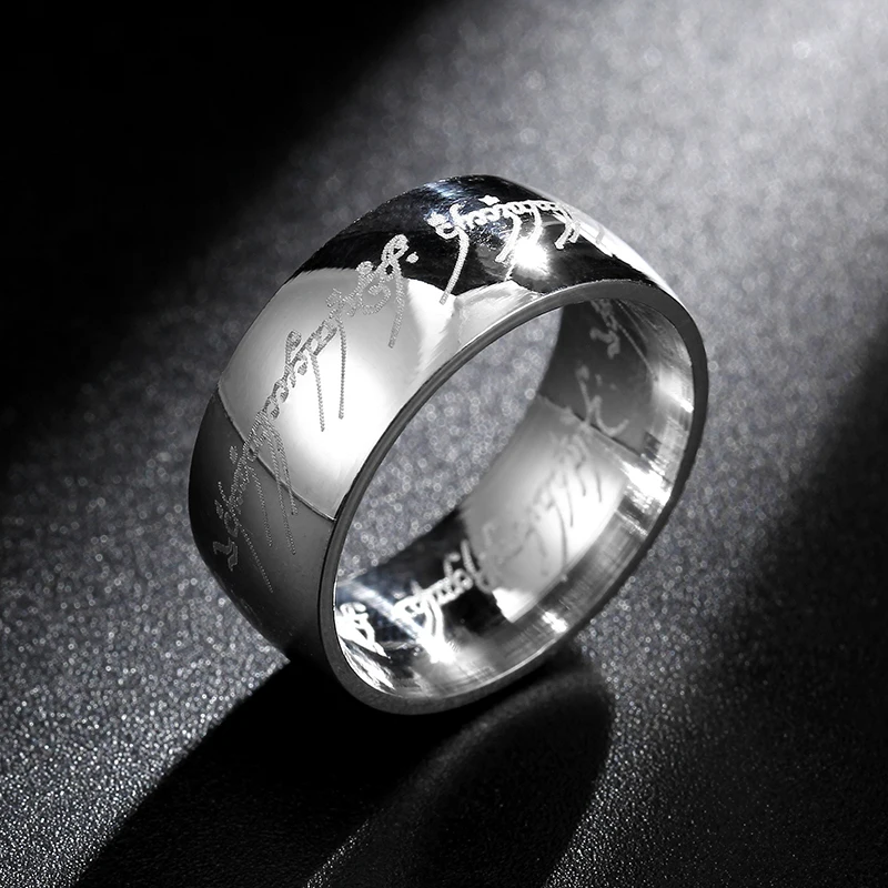 JR2006Silver 8mm 4 мм 2 мм золото титановая сталь пара кольцо для мужчин и женщин - Цвет основного камня: JR2006Silver 8mm