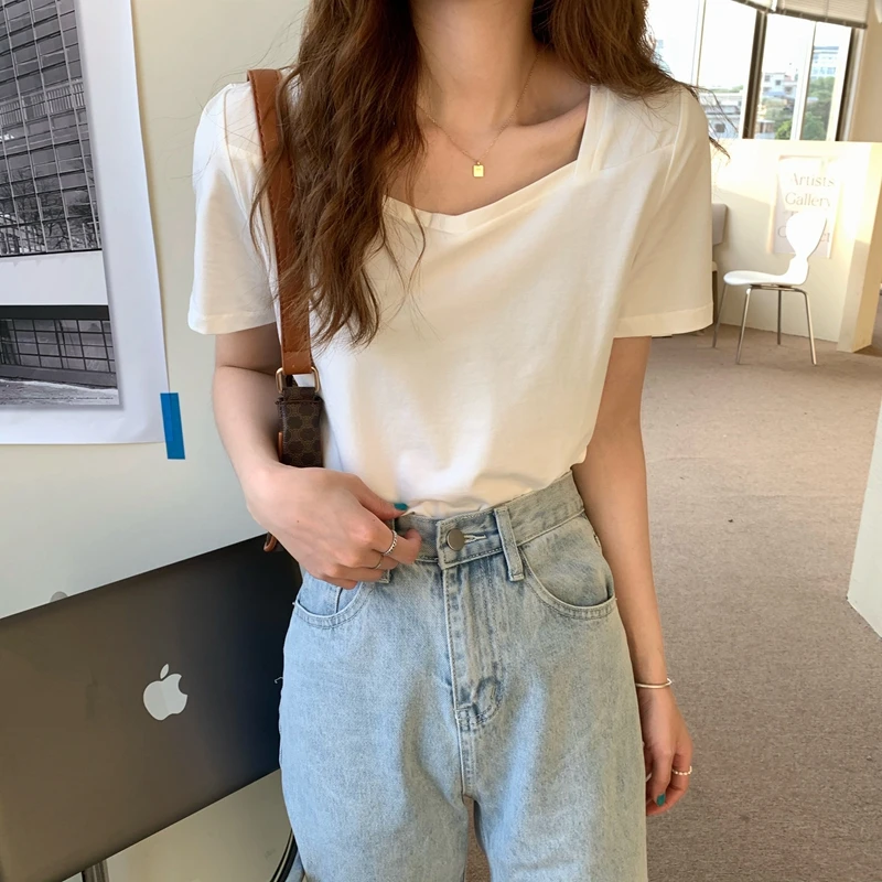 

YTX1739 2021 new summer Korean version of simple and versatile short-sleeved t-shirt women