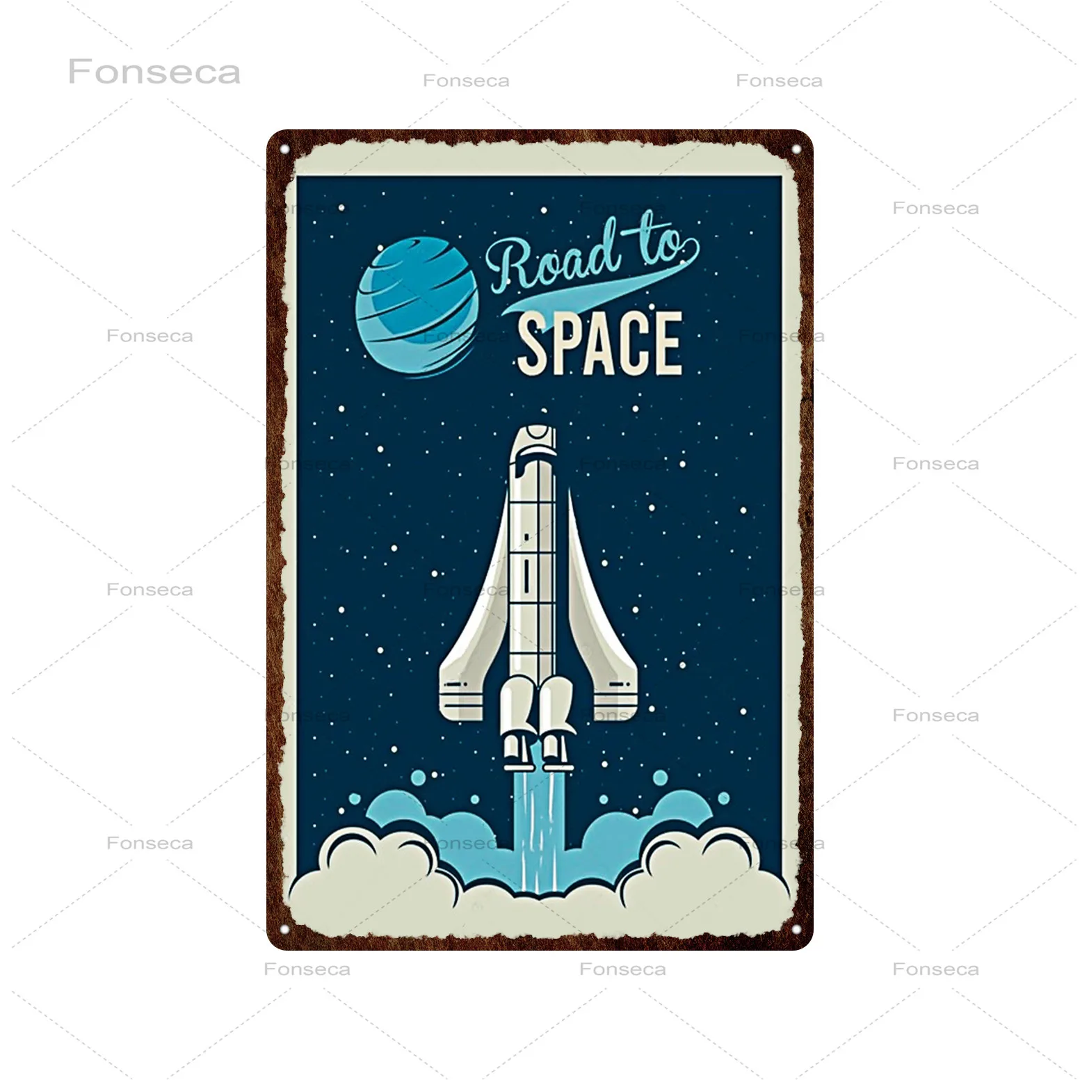 Винтажный оловянный плакат космический корабль астронавт для дома клуба мужская