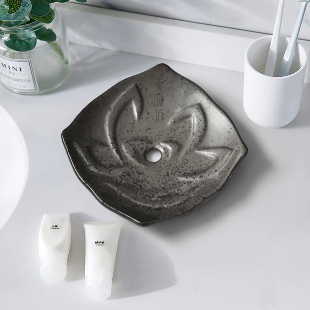 2PCS Lotus Shape Soap Dish Anti-Slip Draining Case Household Box Lotus-Shaped Container Ceramic Tray | Дом и сад