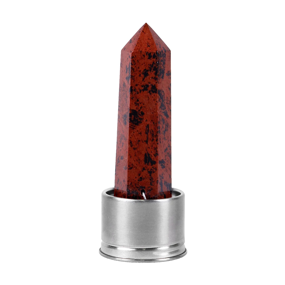 red obsidian Натуральный кристалл Колонка энергия здоровый стакан для воды стеклянная бутылка для воды эликсир Кристалл обелиск палочка Исцеление натуральный драгоценный камень кварц - Цвет: red obsidian