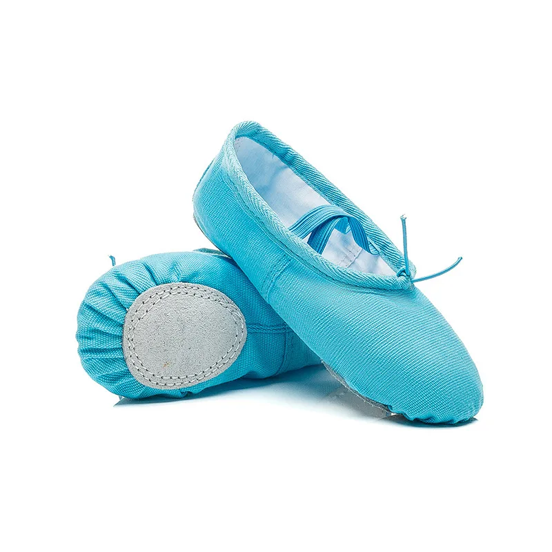

Kids Girl Ballet Shoes Solid Blue Canvas Flat Children Dance Shoes Pointe Training Women Ballet Shoes Girls Ballet Dance Shoes