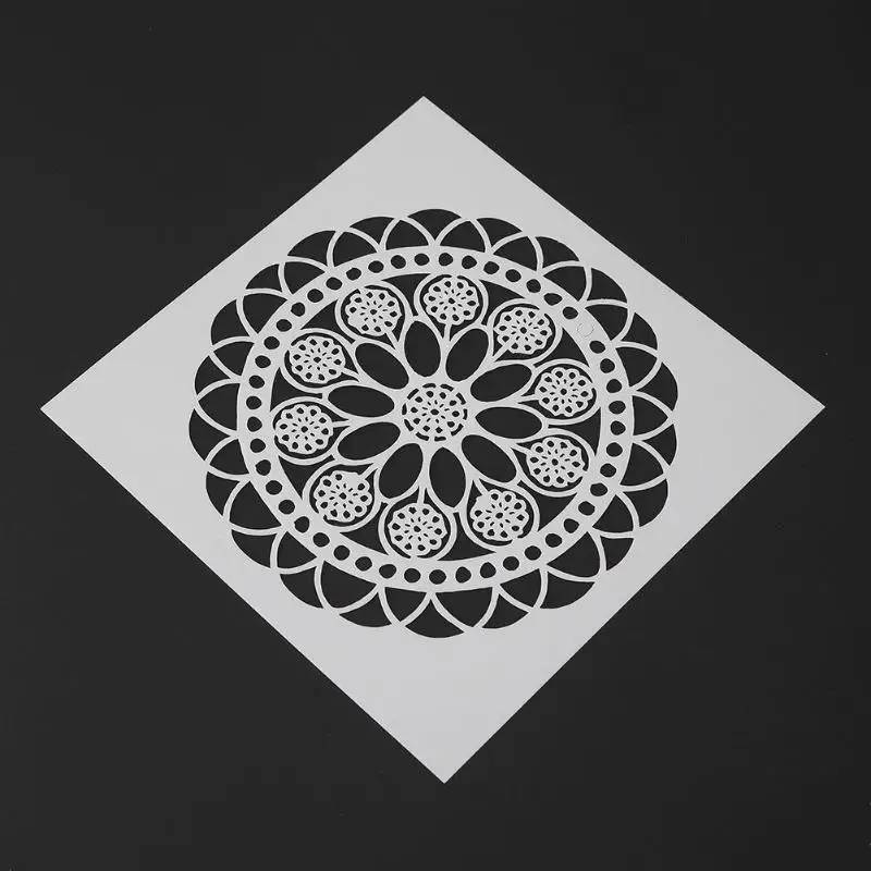 DIY Круглый трафарет для кофейного торта с цветочным принтом шаблоны конфет