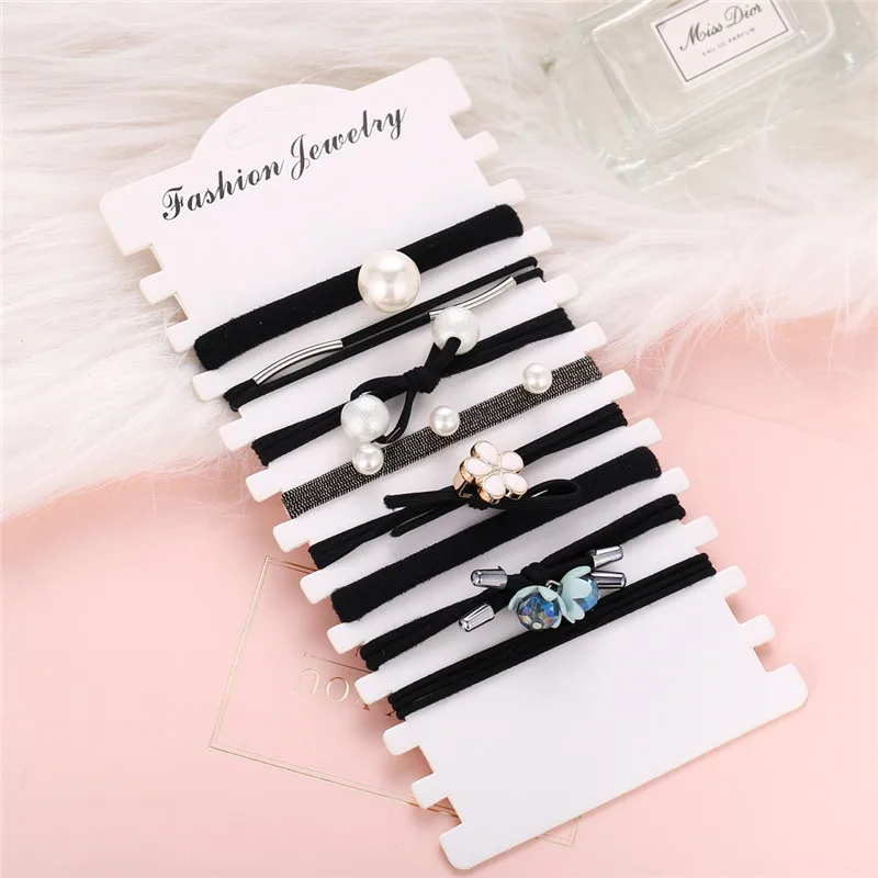 Резинки для волос женские с бантом и жемчугом модные эластичные головные уборы