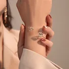 Модный простой золотистый розовый золотистый циркониевый модный браслет с подвесками в форме кристаллов Modyle Женские аксессуары ювелирные изделия