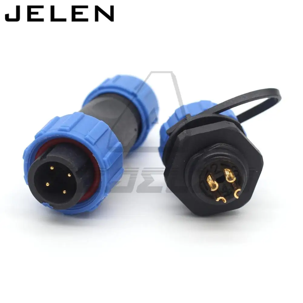 SP13 4-контактный водонепроницаемый разъем IP68 пылезащитный провод светодиодный