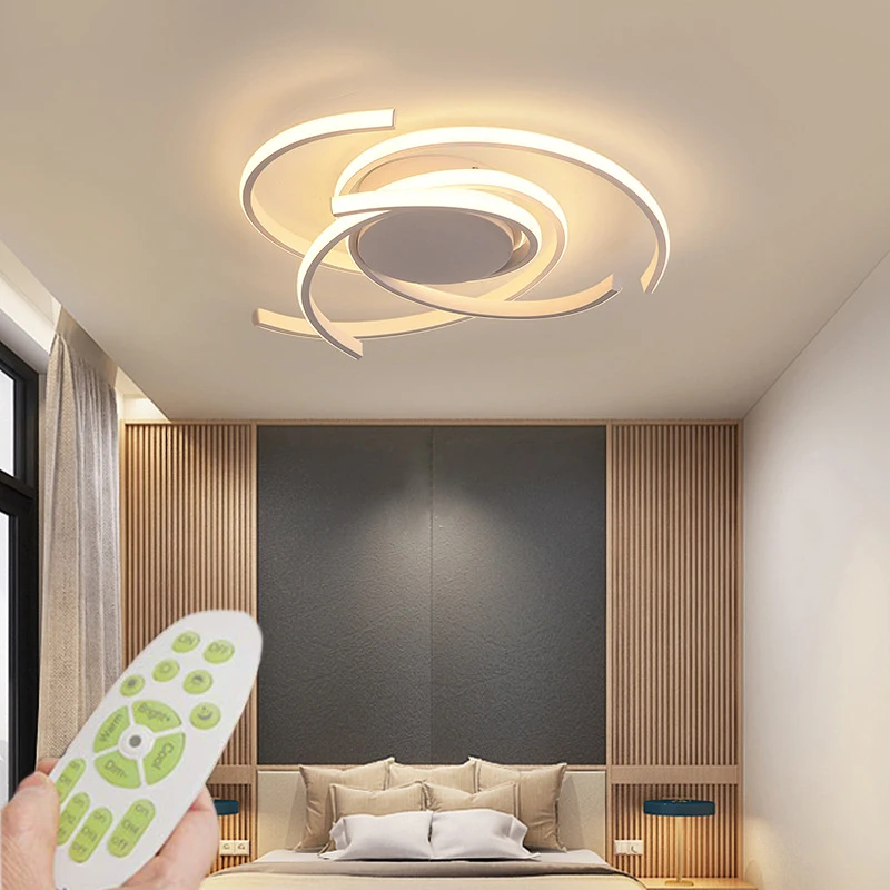 

[Free Remote Control] Simple LED Remote Dimming Ceiling Light Spiral Shape For Bedroom Living Room Dining Room