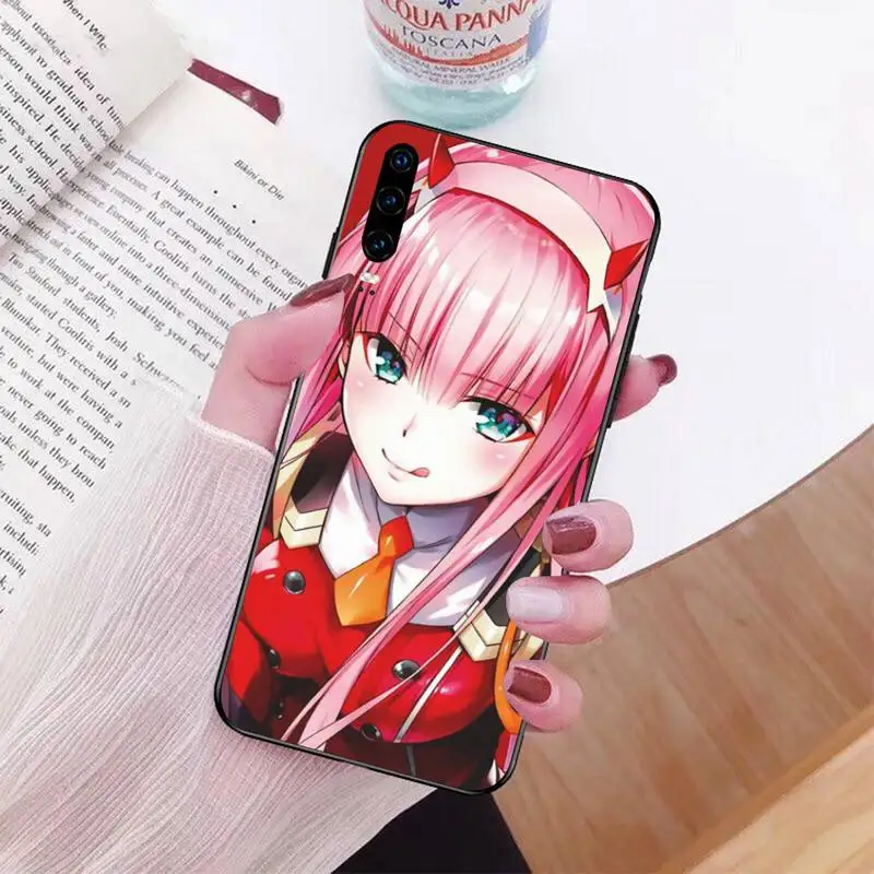 

HPCHCJHM Zero Two Darling in the FranXX Black TPU Soft Phone Case Cover for Huawei P30 P20 Mate 20 Pro Lite Smart Y9 prime 2019