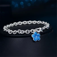 new silver bracelet simple fashion imitation opal smart rose pendant womens hand jewelry chain