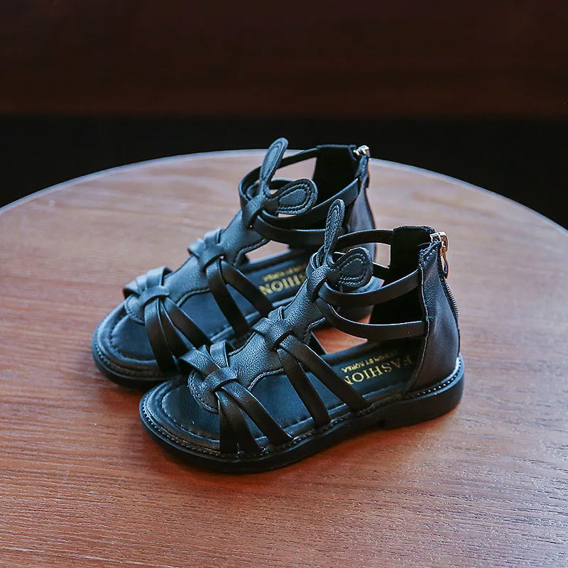 

Girls Sandals 2021 Summer New Korean Girl Roman Shoes Children Fashion Princess Cute Sweet Soft Sole Sandals Chic Size 26-36 Hot