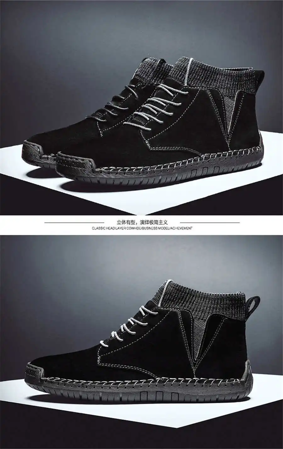 Мужская зимняя обувь из натуральной кожи; теплые плюшевые ботинки из замши; мужские безопасные рабочие ботинки; зимние ботинки; мужские ботинки