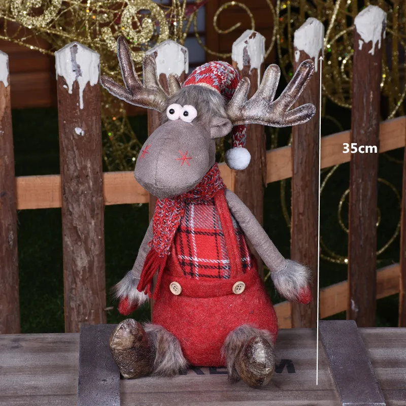 47 см выдвижной Рождественский Санта-Клаус/снеговик куклы стоящая Статуэтка Navidad Рождественская елка украшения Детские Рождественские подарки игрушка