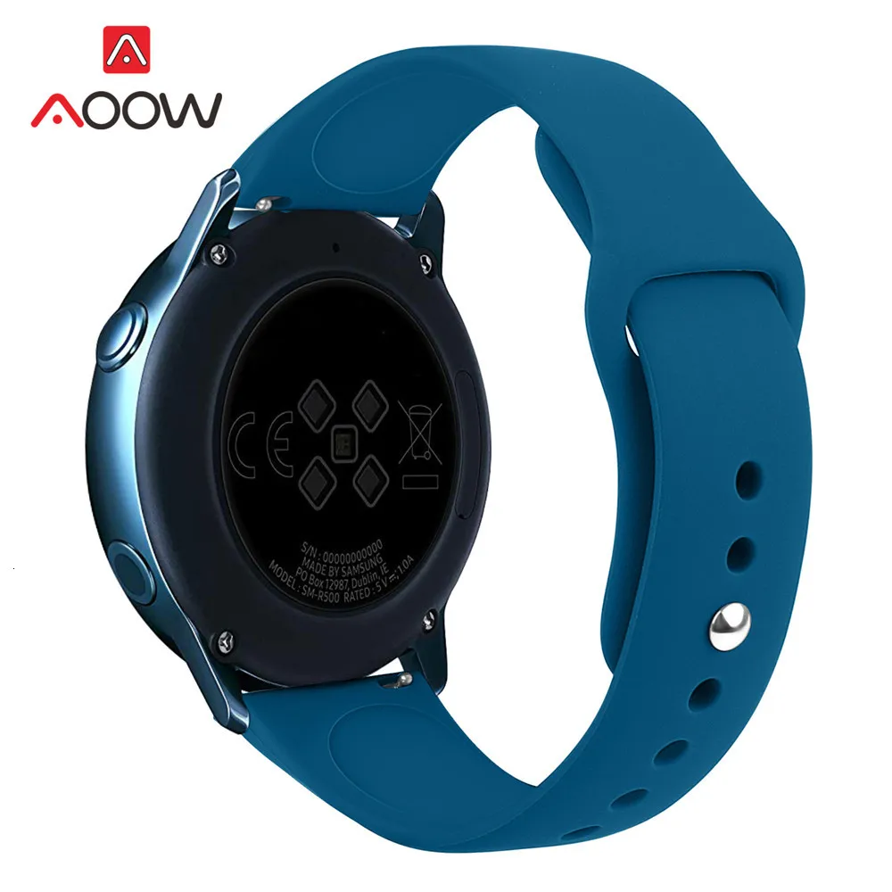 20 мм силиконовый спортивный ремешок для samsung Galaxy Watch Active 42 мм gear Sport S2 Amazfit bip для мужчин и женщин сменный Браслет