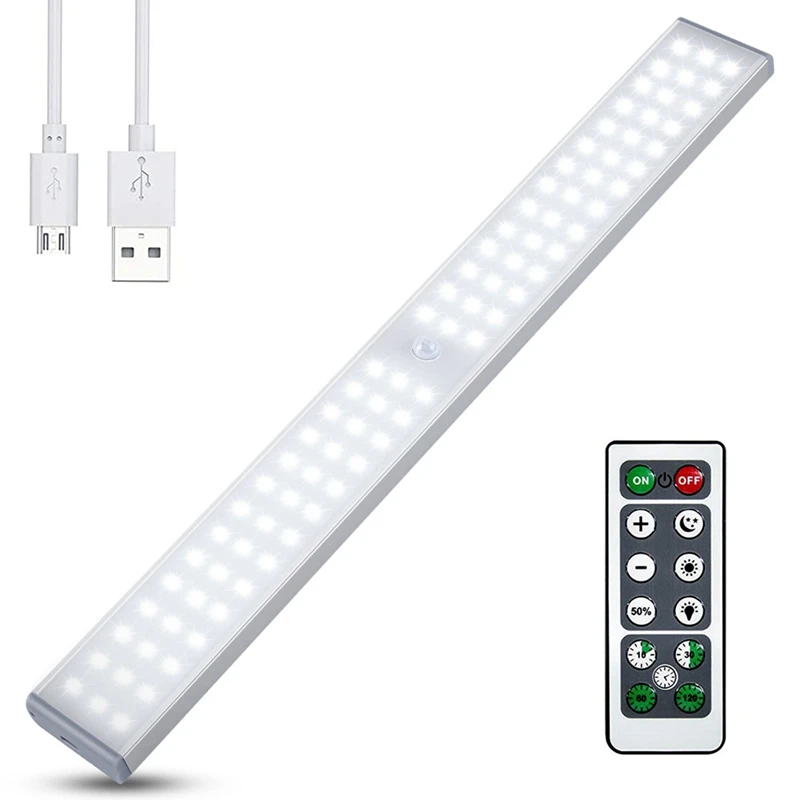 

LED Closet Light,80 LED Rechargeable Motion Sensor Closet Light Under Cabinet-With Remote For Stairs,Wardrobe,Kitchen