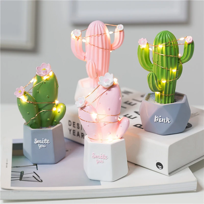 Декор для дома аксессуары украшения статуя кактуса в горшке фигурка милый