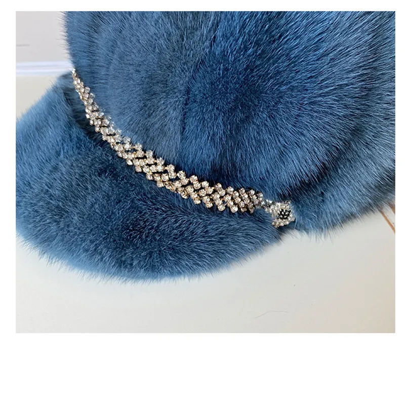 Зимние меховые шапки для женщин стильная теплая натуральная цельная норковая