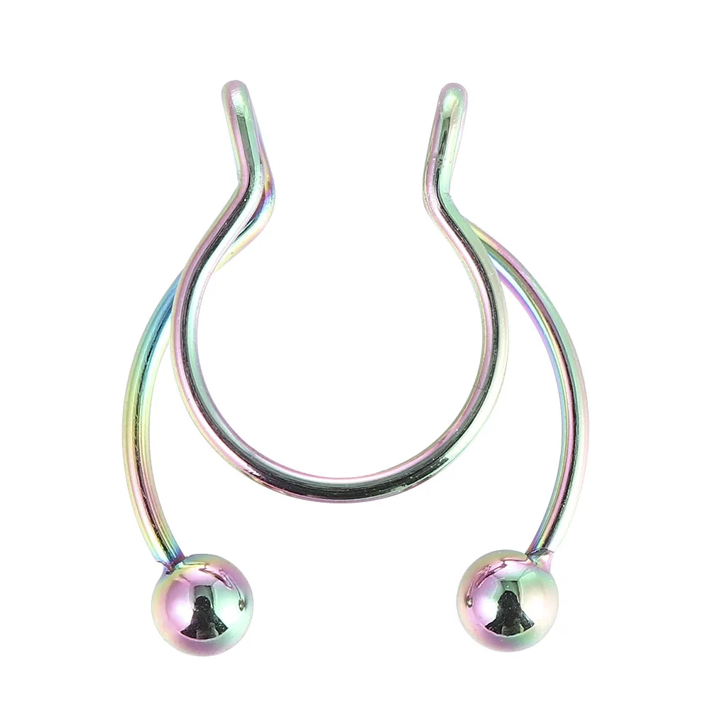

Fake Nose Ring Hoop Nose Septum Rings Stainless Steel Magnet Nose Punk Fake Piercing Body Jewelry Hip Hop Rock Ear clip Jewelry