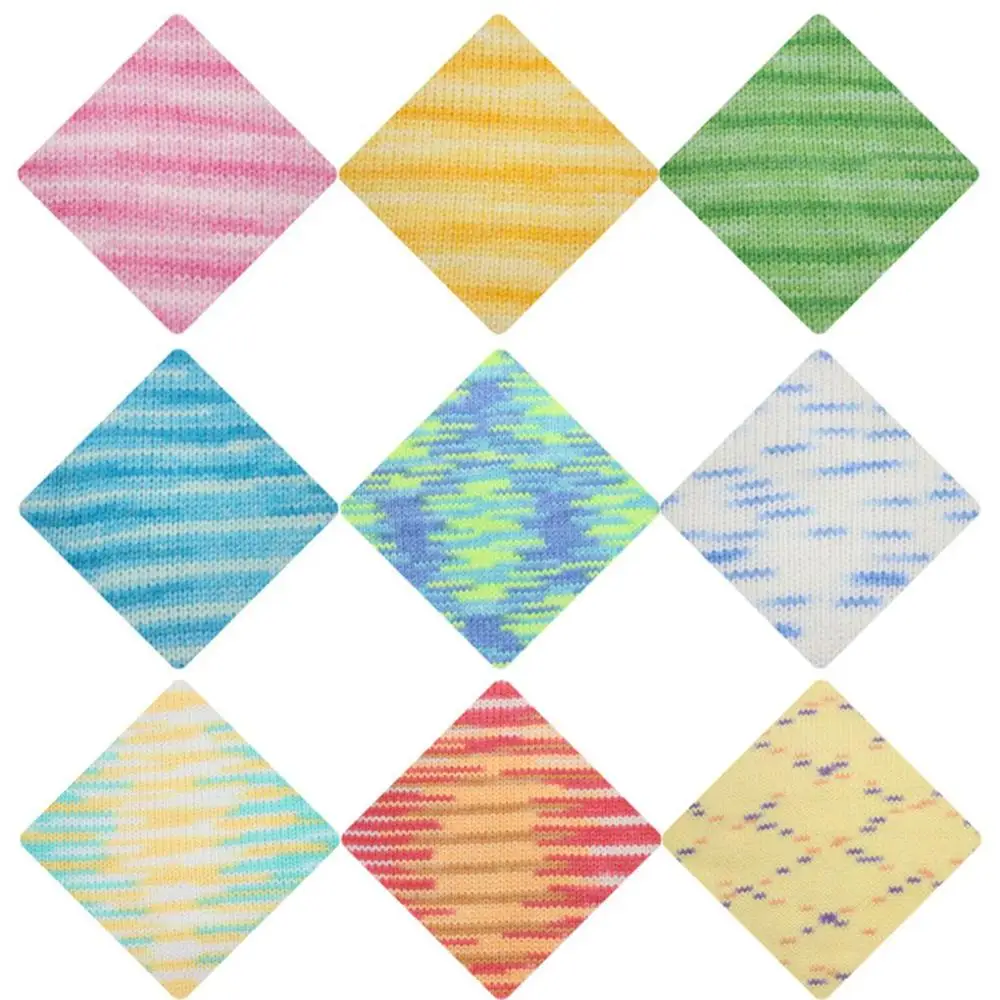 

50g/Ball Colorful 3 ply Yarn Handmade DIY Scarf Pillow Blanket Knitting Crochet Soft Milk Cotton Yarn