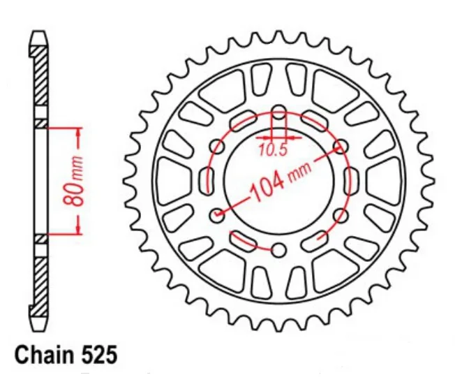 

525 chain Motorcycle Rear Wheel Drive Chain Sprocket For Kawasaki Ninja ZX-10R ZX10R ZX1000 Z1000 ZR1000