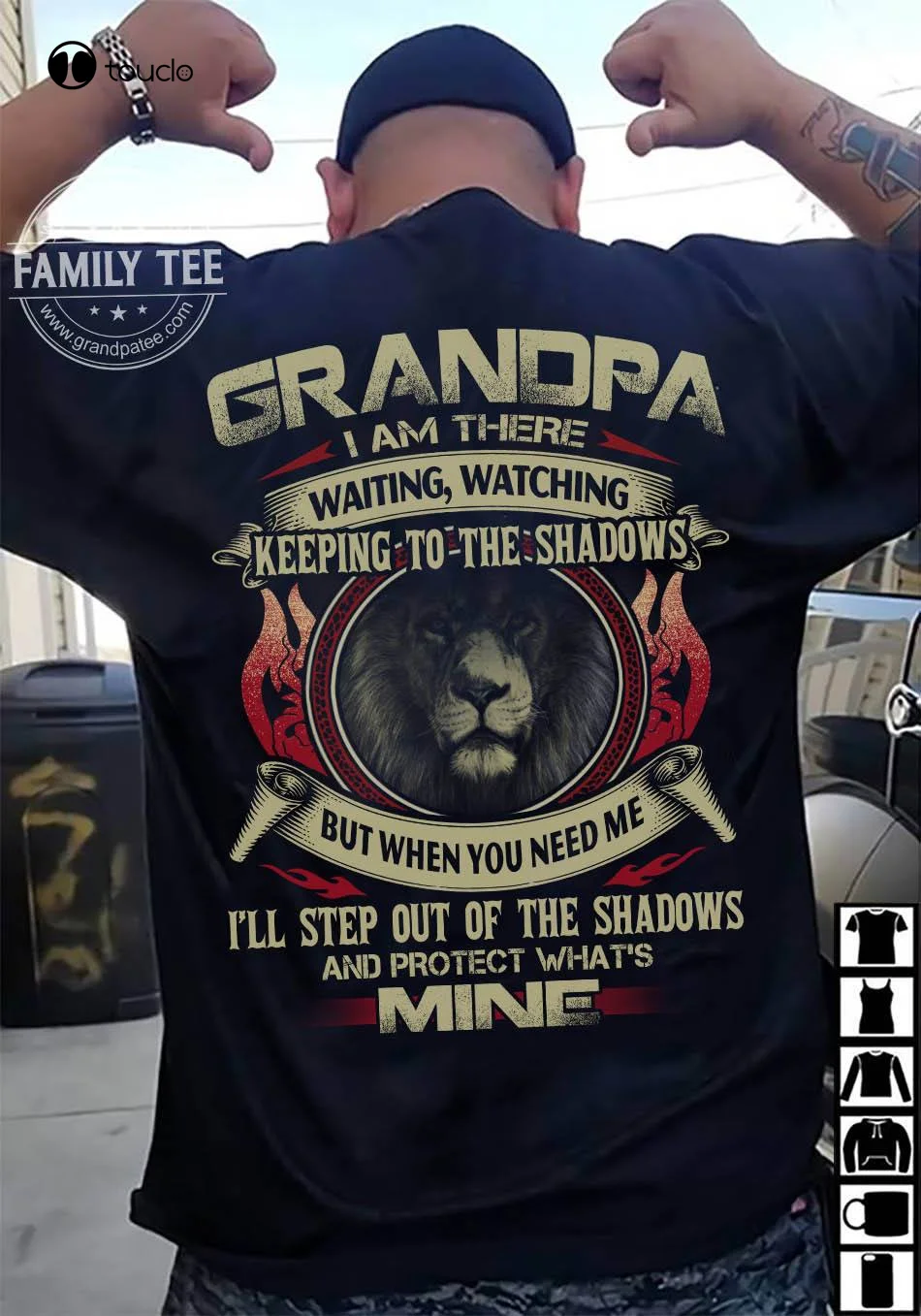 

Grandpa I Am There Waiting Watching Keeping To The Shadows Gift Black T-Shirt Tee Shirt