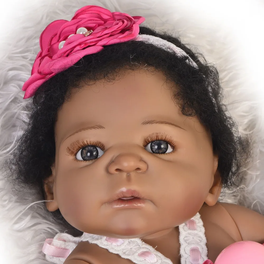 NPK черная Кукла reborn 2" 55 см полный Силиконовый reborn baby куклы-игрушки для девочек для ребенка подарок на день рождения bebes reborn menina boneca