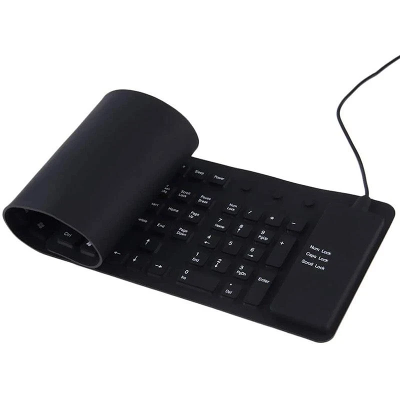 

Folding Portable USB Wired Keyboard for PC Laptop Silicone Silent Keyboard Random Color 49.213.9.1.1cm NC99