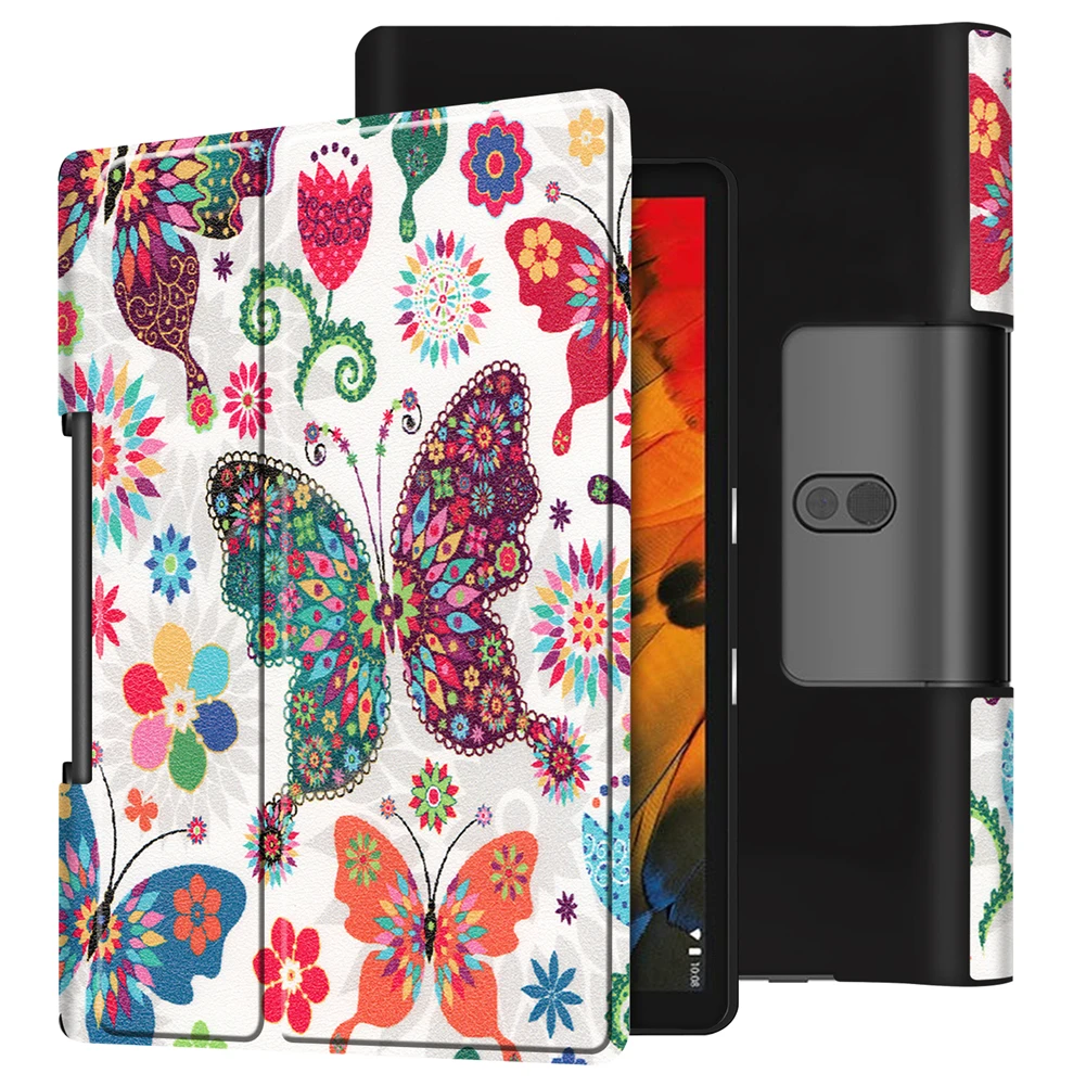 Butterfly Чехол для lenovo Yoga Smart Tab YT-X705 10," чехол для планшета кожаный флип-чехол для lenovo Yoga Tab 5 YT-X705F защитный чехол - Цвет: Butterfly