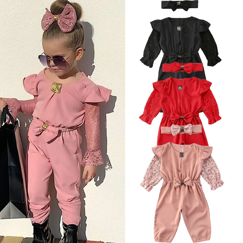 От 0 до 5 лет Летние модные комбинезоны для маленьких девочек Повязка на голову с