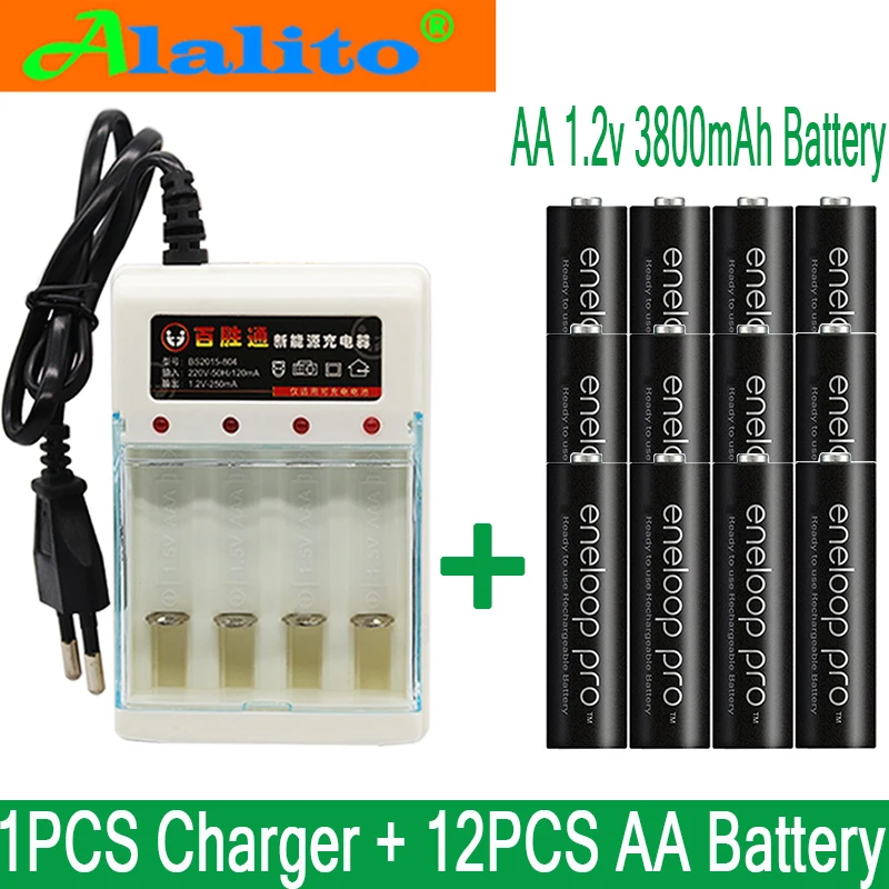 12 шт. Новая батарея AA основная Pro AA3800 MAH 1 2 V Ni MH игрушка для камеры Подогрев