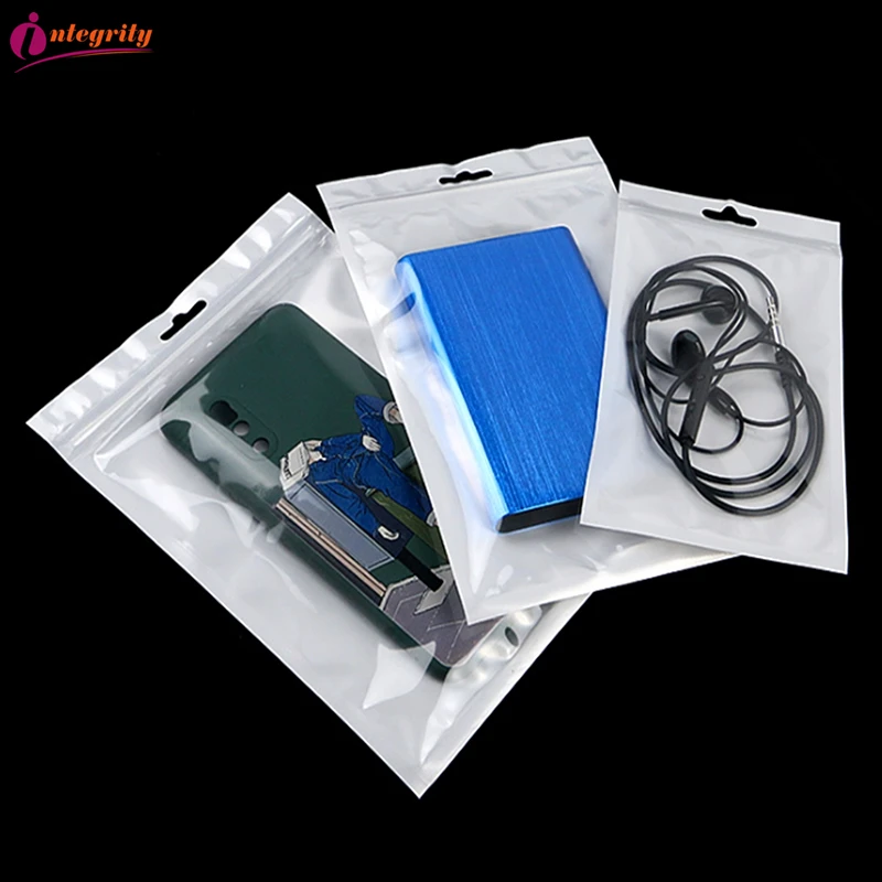 INTEGRITY 1000pcs 12CM*20CM White/clear Self Seal Zipper Plastic Retail Packaging Storage Zip Lock plastic Bags W/ Hang Hole bag | Дом и сад
