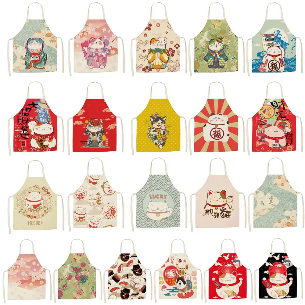 

Bibs Cotton Cleaning Cooking Pinafore Kitchen Apron Cat