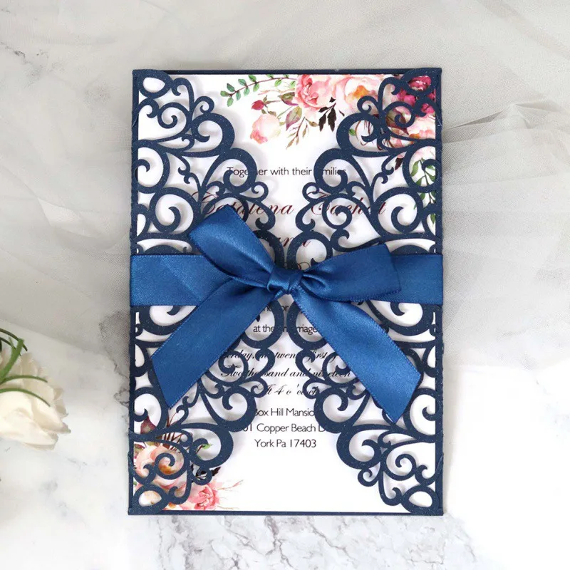 Свадебный золотой красный белый лазерный разрез роскошные свадебные