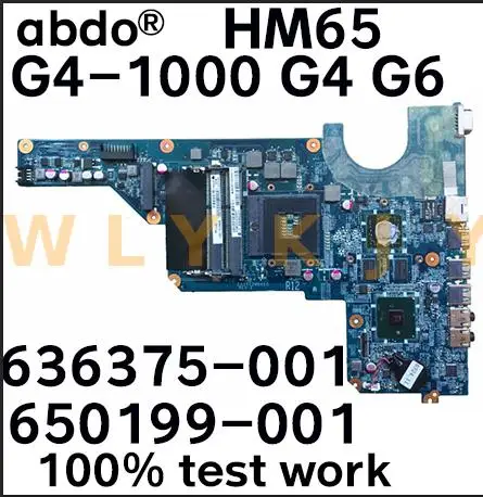 Материнская плата для ноутбука HP pavilion DAOR13MB6E1 650199 001 636375 G4 G6 с чипсетом hm65 100% Полная