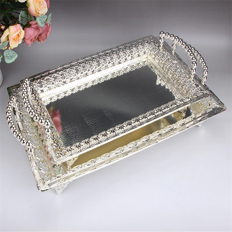 

Elegant Pearl Decoration Plate Dessert Plate Fruit Cake cake Rack Fruit Plate Tray Decoration Wedding Party Plate