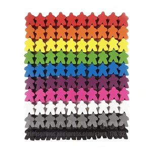 100 шт. деревянные Жетоны 16 мм Аксессуары для настольной игры Каркассон Замена настольных игр