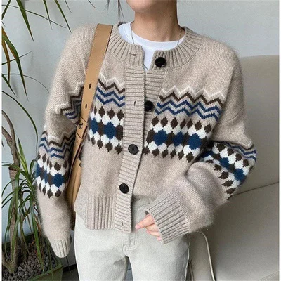 

Вязаный кардиган, женский свитер, короткая весенне-осенняя новая женская одежда, популярный топ thinpaw