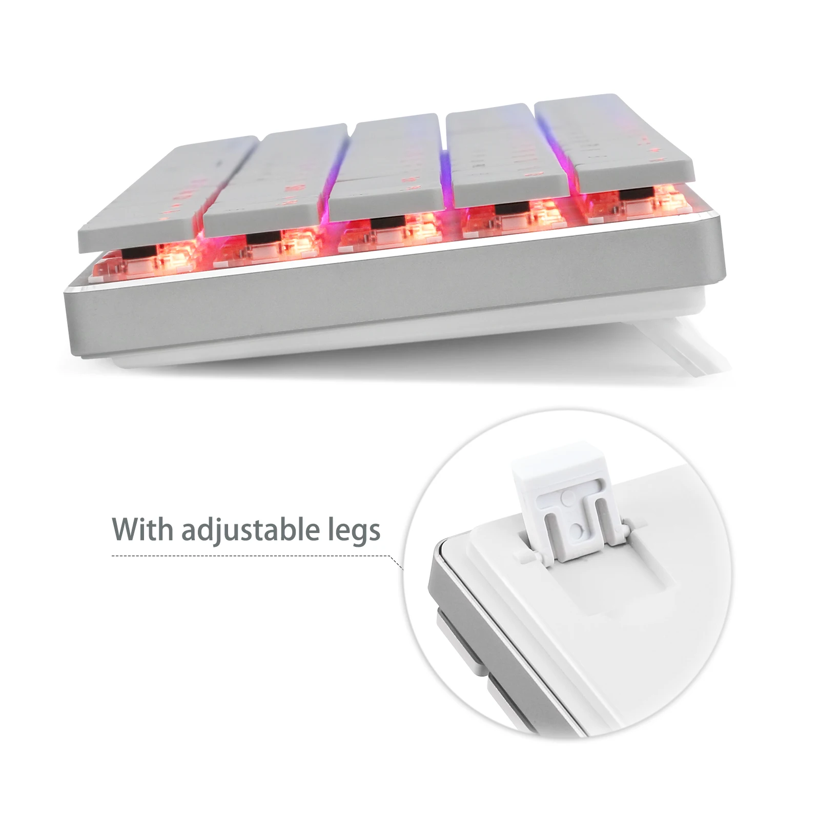 huo ji cq009 69 key mechanical keyboard bluetooth 5 0 usb wired dual modes low profile rgb backlight for pc laptop cell phone free global shipping