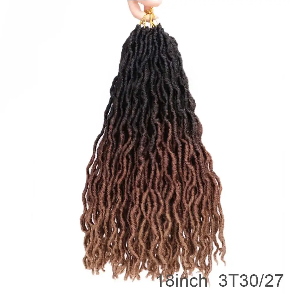 12/18 дюймов crochte косы короткие Faux locs Curly мягких волос синтетические волосы для оплетки удлинитель накладки из натуральных волос для любого Для женщин - Цвет: T1B/4/30