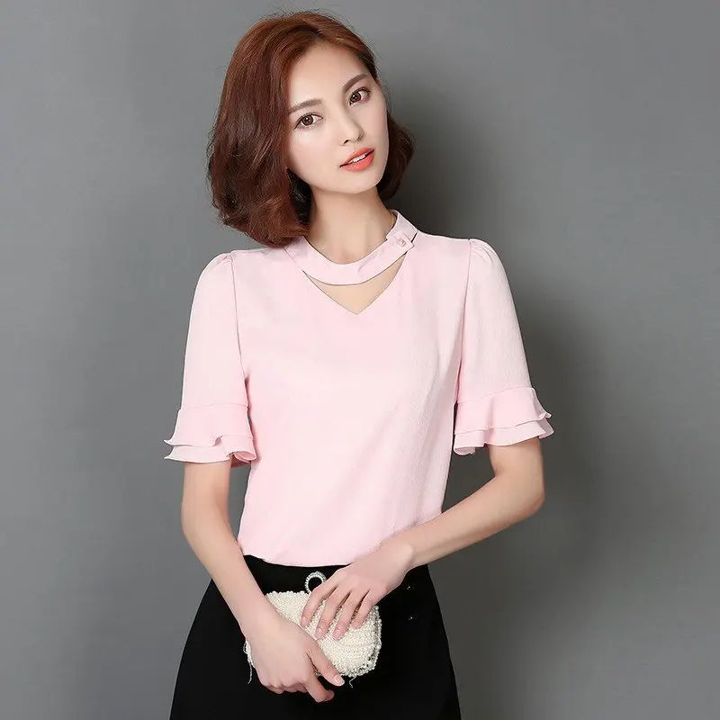 

2020 Women Short Sleeve Shirt Top Garment lvory orange