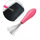 Щетка для ухода за волосами и укладки, очиститель расчески встроенный инструмент, пластиковая съемная ручка для чистки