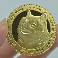 gold plated physical dog coin btc dogecoin commemorative coins cute dog pattern dog souvenir art collection