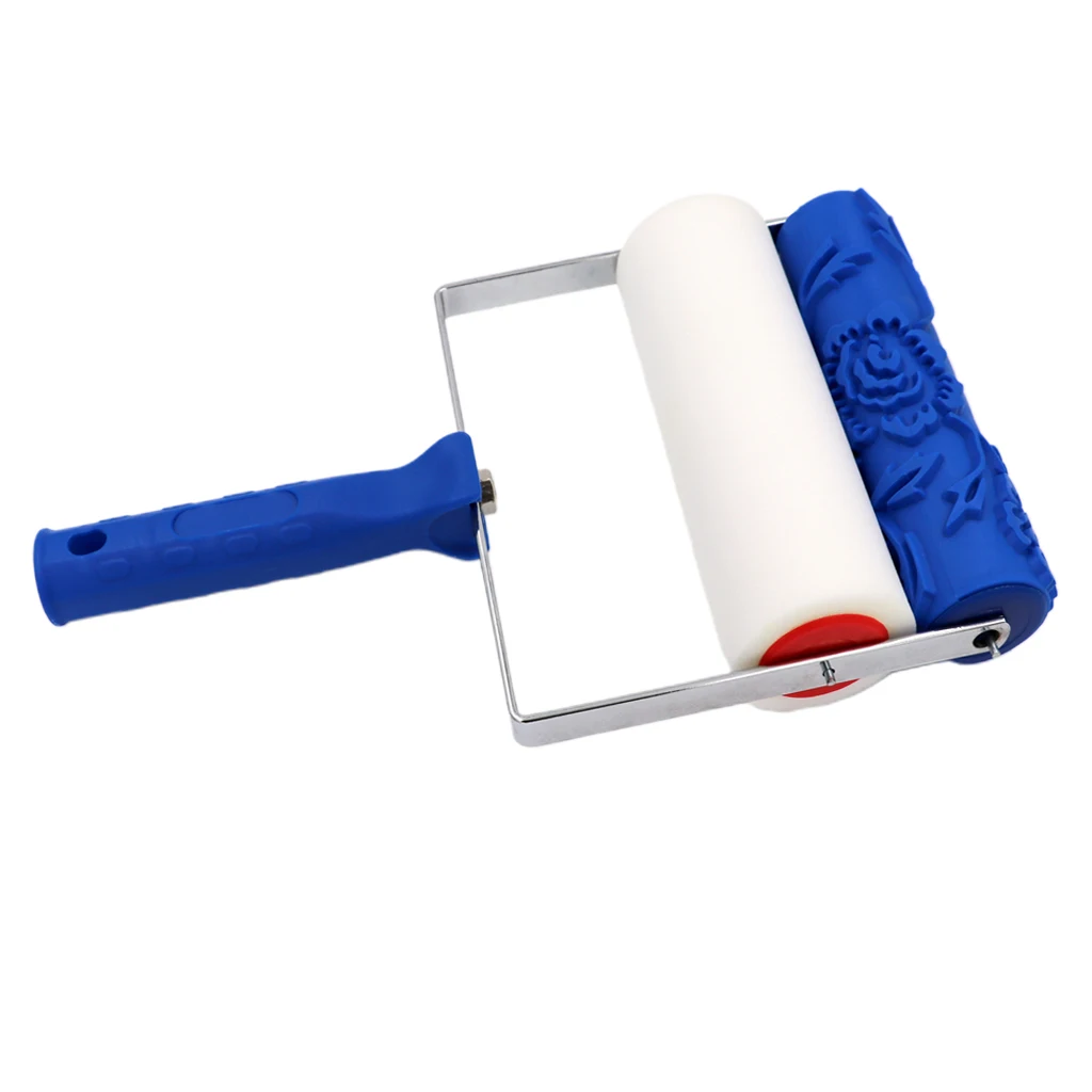 

7inch Rubber Decorative Paint Roller 3D Flower Pattern Wall Painting DIY Tool
