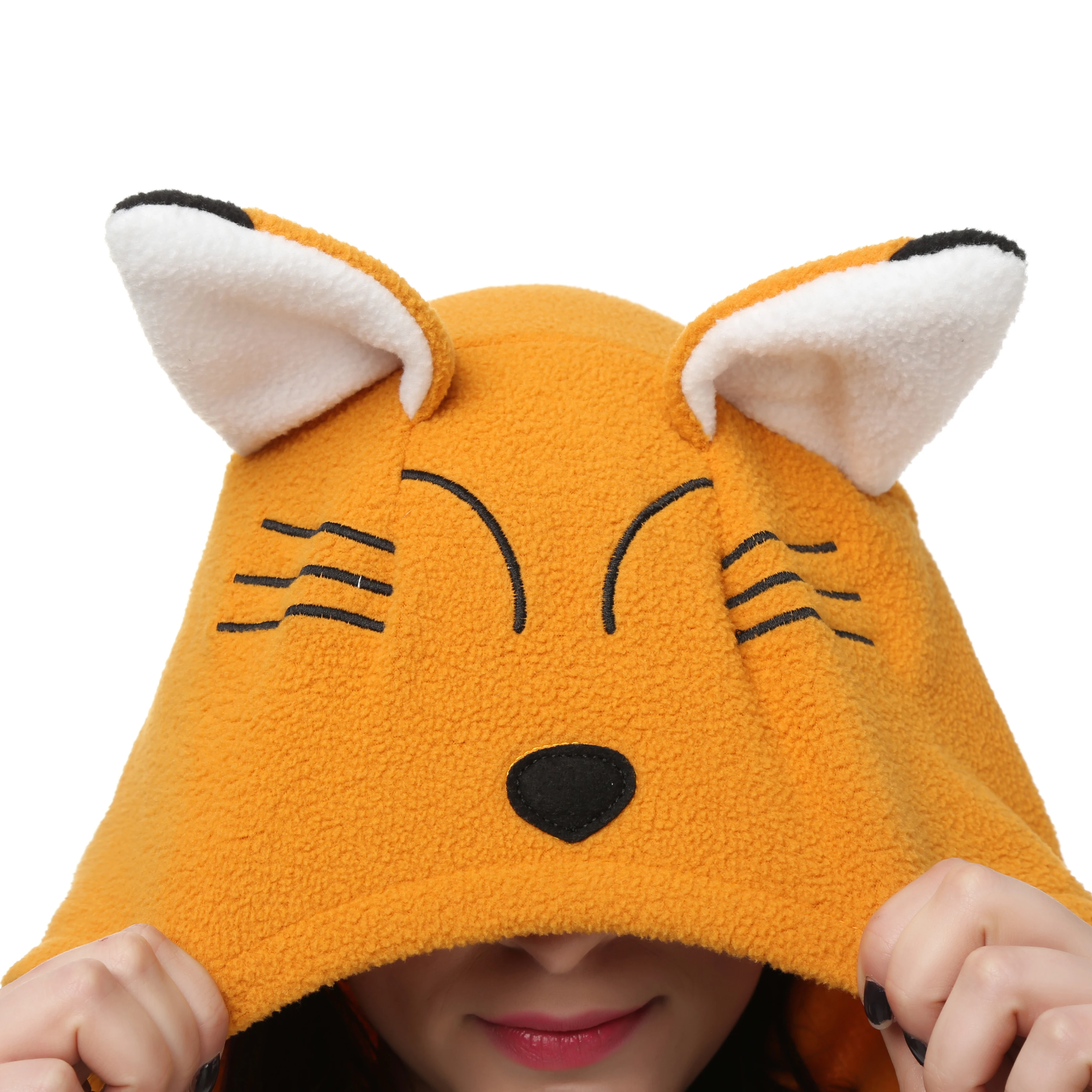 Кигуруми флисовые пижамы для взрослых с изображением лисы рисунками животных на