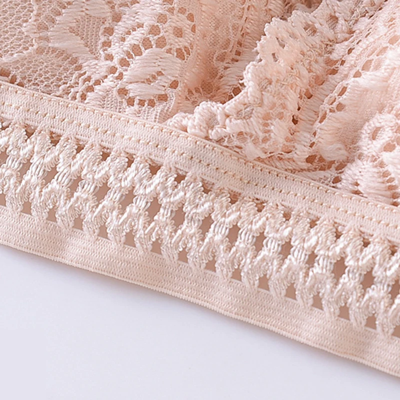 

1/2PCS Women Bralette French Style Lace Bra Girls Triangle Cup Lingerie Deep V Wireless Underwear Soft Thin Seamless Bra